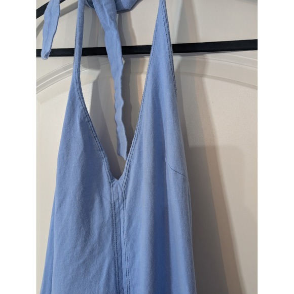 FP Beach Victoria Low Back Maxi Dress Blue Halter Neck medium vacation Boho - Picture 3 of 8